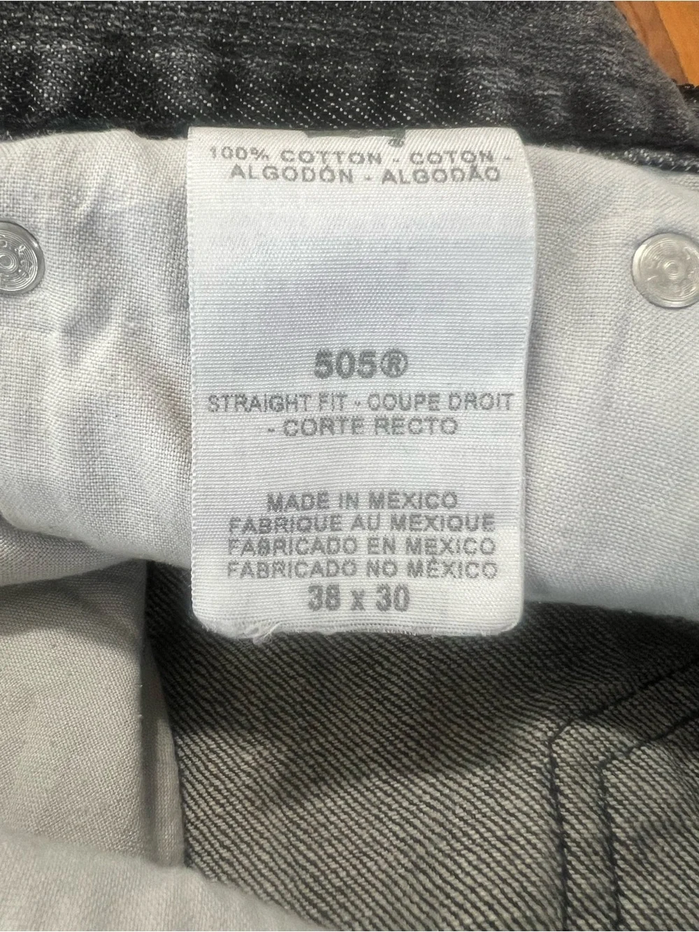 Levi's Men's Black Washed 505 Relaxed Jeans 38x30